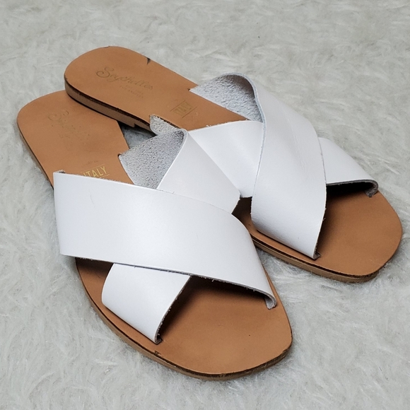 Seychelles waterfront leather slide sandals white - Picture 2 of 7
